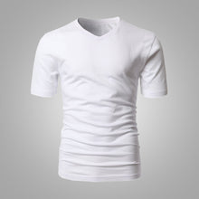 Last inn bildet i Galleri-visningsprogrammet, Bambus t-skjorte v-hals slim fit mann hvit
